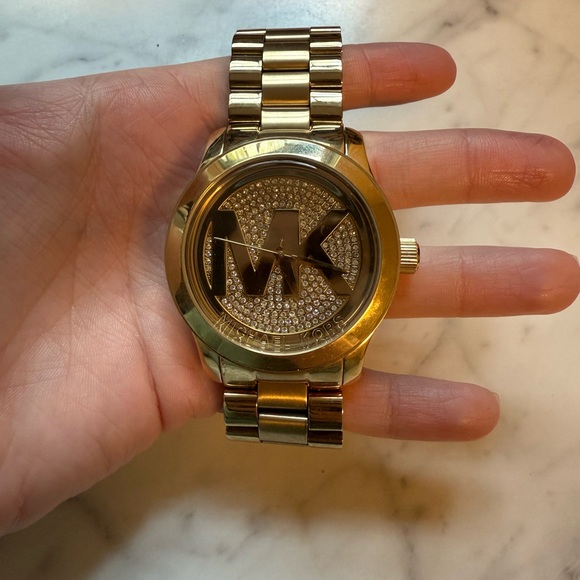 Michael Kors Gold-Tone Logo Watch - Picture 1 of 9